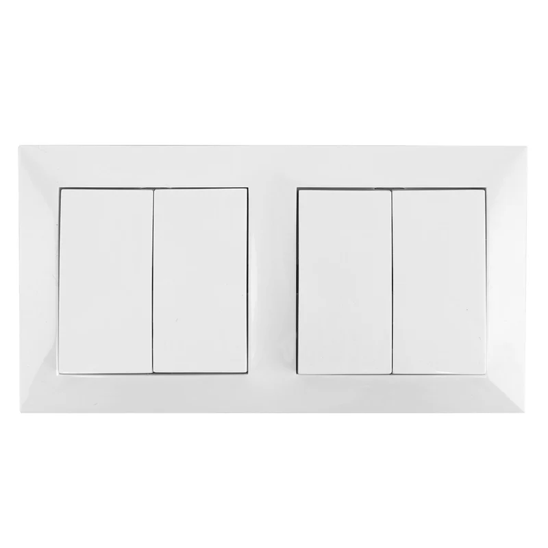 Aus- Wechselschalterkombination 2 x Zweifachwippe, 10 A, 250 V, weiß