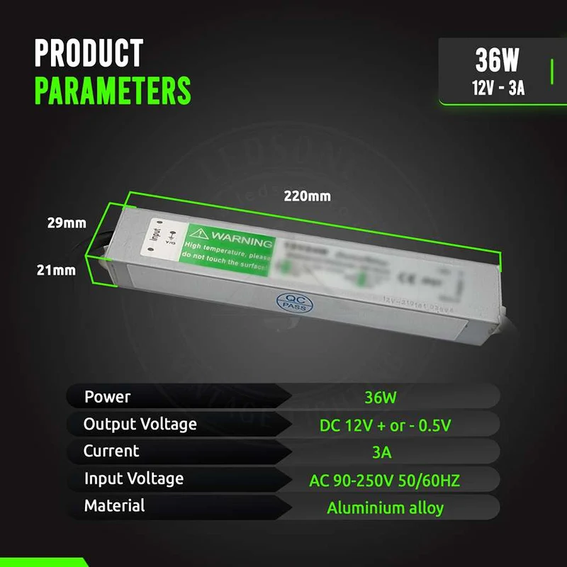 12V IP67 wasserdichter LED-Treiber – 36W Konstantspannungsnetzteil~1095