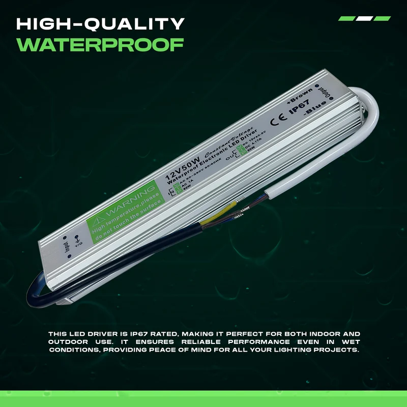 Wasserdichter LED-Treiber 50W IP67 12V, Überspannungs- & Kurzschlussschutz~1094