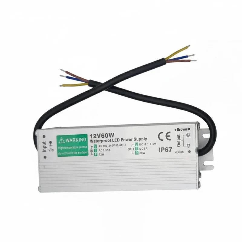 12V 60W LED Netzteil Wasserdichtes IP67 Außenbereich geeignet ~1093