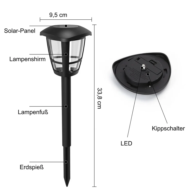LED-Solargartenleuchte mit Spieß, 0,06 W, 6500 K