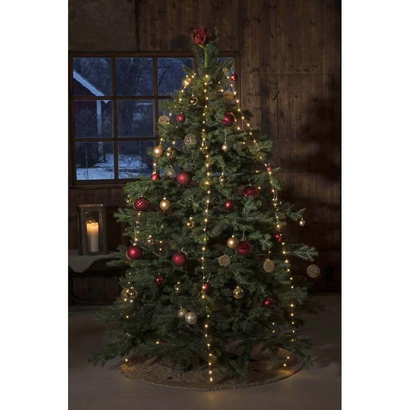 LED Baummantel mit Ring Ø 11 LED Tropfen 5 Stränge mit 60 Dioden 300 bernsteinfarbene Dioden