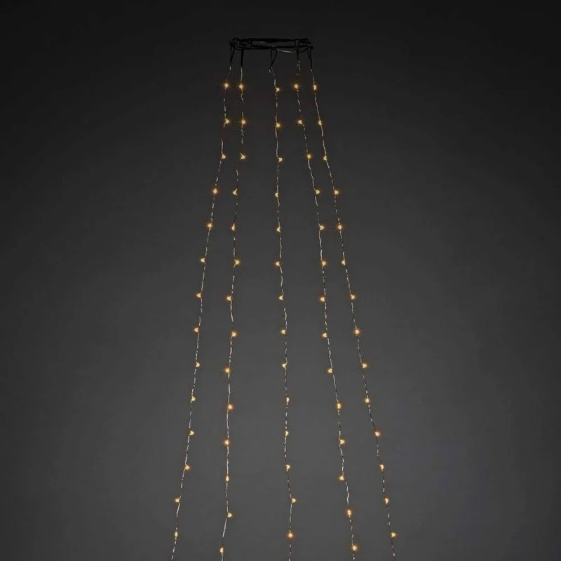 LED Baummantel mit Ring Ø 11 LED Tropfen 5 Stränge mit 48 Dioden 240 bernsteinfarbene Dioden
