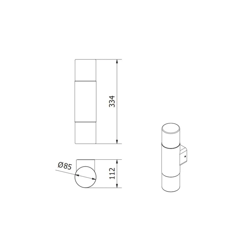 LED Wandleuchte E27, Gartenleuchte, IP44, zweifach, graphit