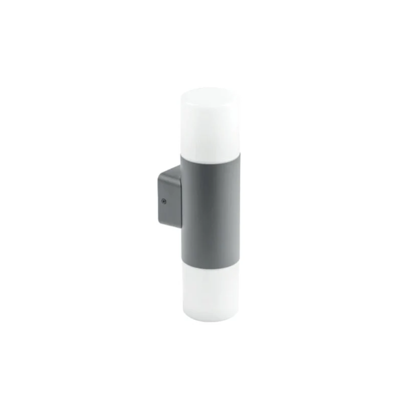 LED Wandleuchte E27, Gartenleuchte, IP44, zweifach, graphit
