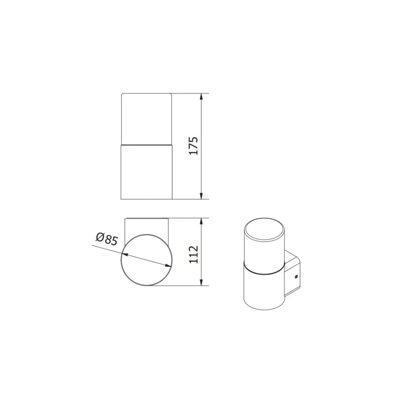 LED Wandleuchte E27, Gartenleuchte, IP44, einfach, graphit