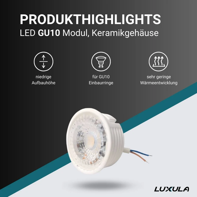LED Modul, 5W, 435lm, 2700K, 38°, Keramikgehäuse, 20mm Aufbauhöhe