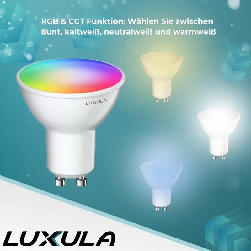 LED RGB+CCT Leuchtmittel, GU10, MR16, 5W, 387lm, SMART, Tuya App steuerbar
