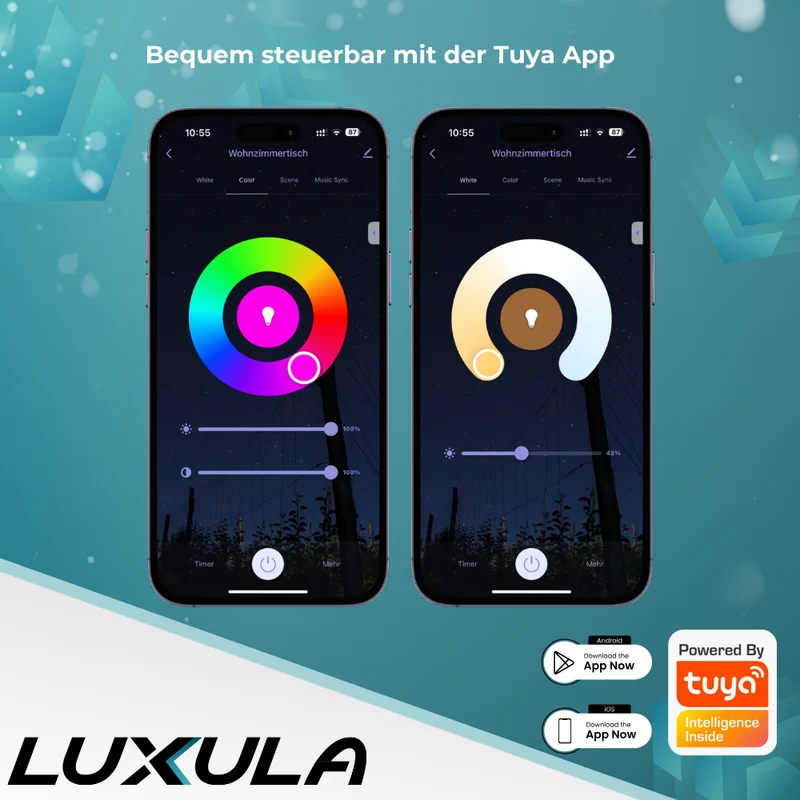 LED RGB+CCT Leuchtmittel, GU10, MR16, 5W, 387lm, SMART, Tuya App steuerbar