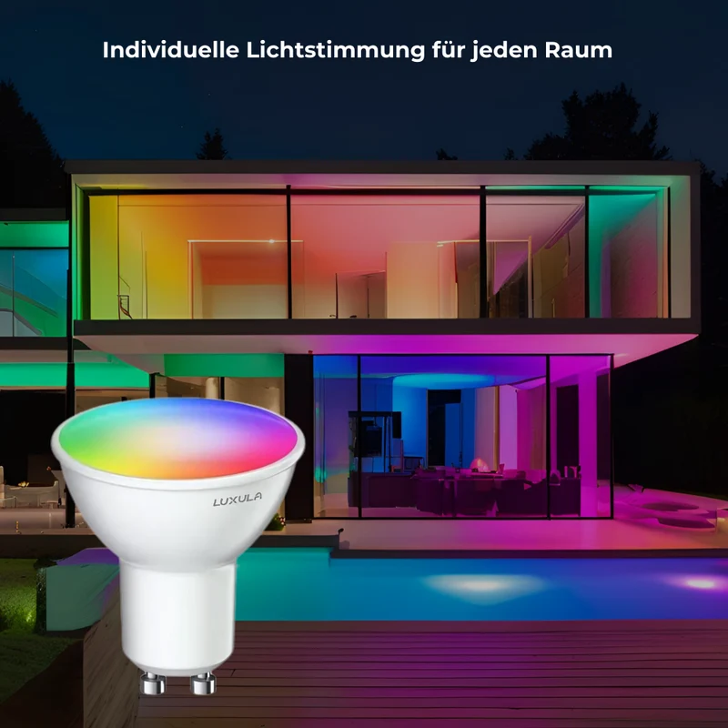 LED RGB+CCT Leuchtmittel, GU10, MR16, 5W, 387lm, SMART, Tuya App steuerbar