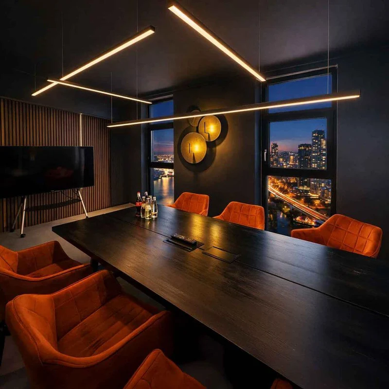 s.luce Oris LED-Linienlampe Büro-Pendelleuchte XL nach Maß 2700K