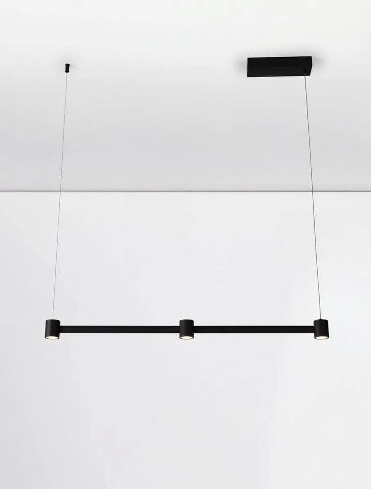 Puize LED Pendelleuchte 3-flammig 3000K Schwarz