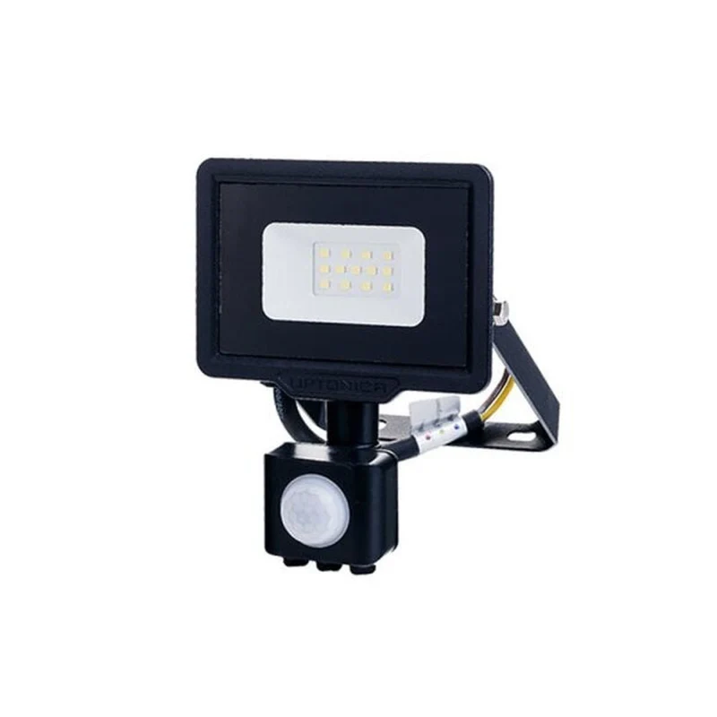 LED-Fluter mit PIR-Sensor, 10 W, 800 lm, 4500 K, IP65, schwarz