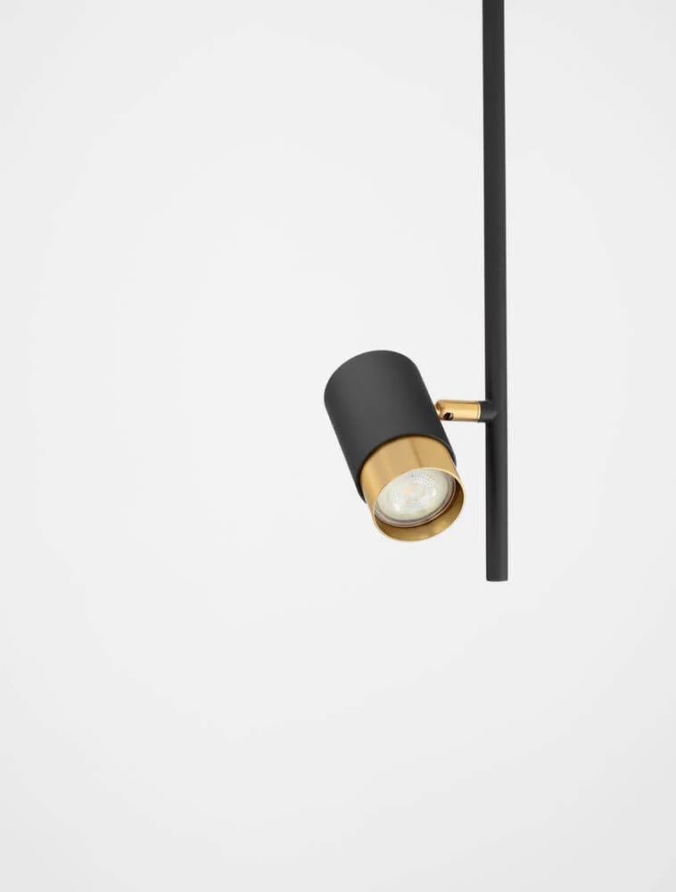 Pongo Pendelleuchte Deckenaufbau 1-flammig Ø 5,9cm Schwarz, Gold