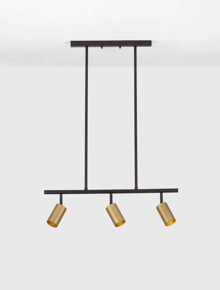 Pogno Pendelleuchte 3-flammig Schwarz, Gold