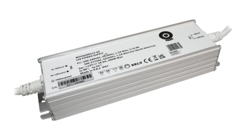 LED-Netzteil, 200 W, 12 V DC, 16,6 A, IP67