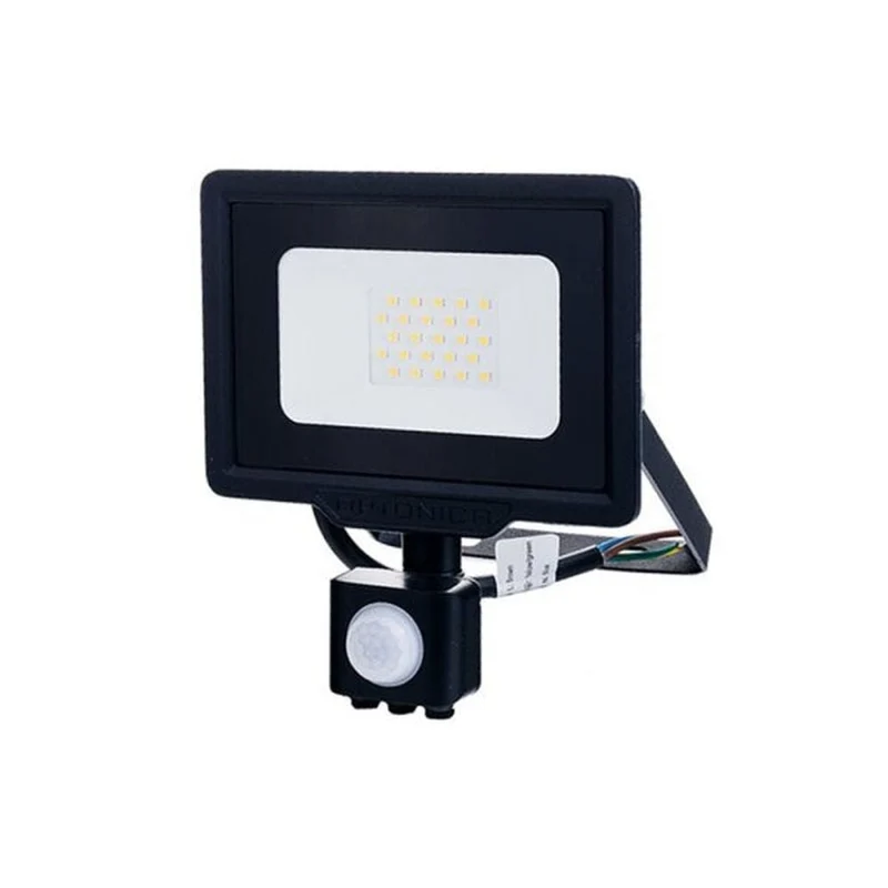 LED-Fluter mit PIR-Sensor, 20 W, 1600 lm, 6000 K, IP65, schwarz
