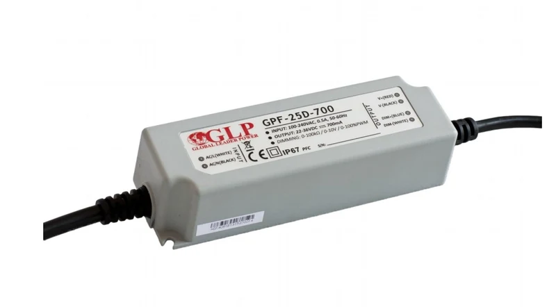 LED-Netzteil, 25,2 W, 15-24 V DC, 1050 mA, IP67, CV+CC, dimmbar