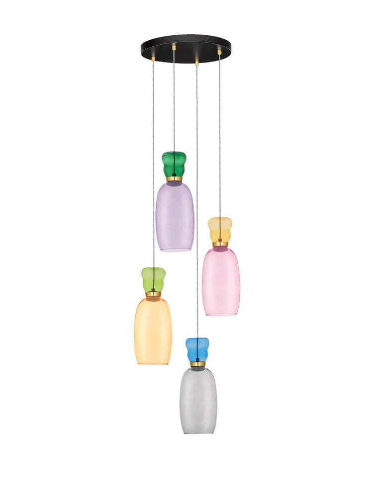 Pluma Pendelleuchte 4-flammig Ø 40cm 3000K Mehrfarbig