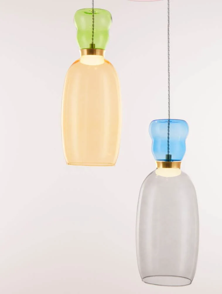Pluma Pendelleuchte 4-flammig Ø 40cm 3000K Mehrfarbig
