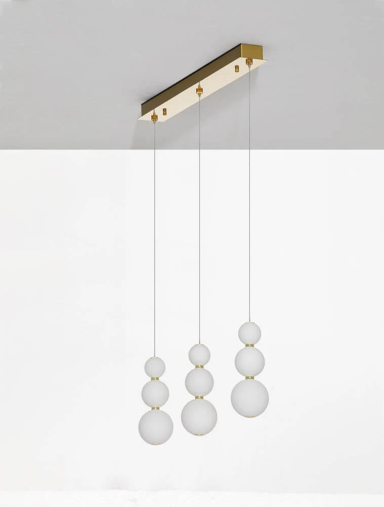 Perla LED Pendelleuchte Balken 70cm 9-flammig 3000K Gold