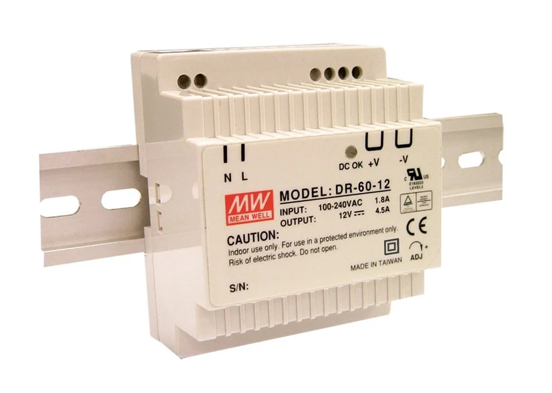 DR-60 Serie, DIN-Hutschienennetzteil, Single-Out, MeanWell, 12 V