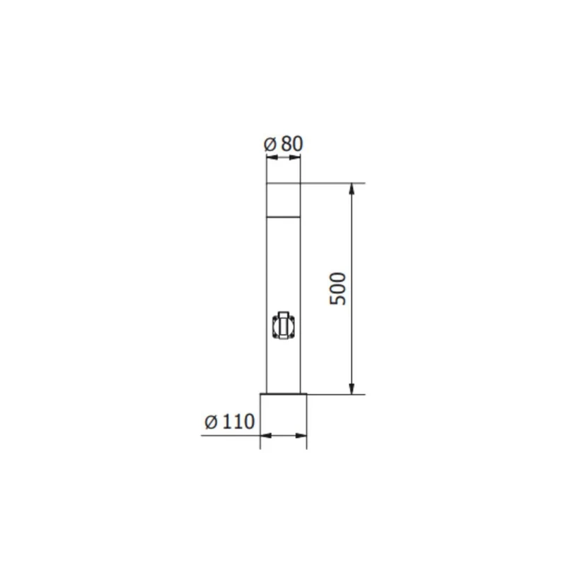 LED Gartenleuchte E27 mit Steckdose, Wegeleuchte, 50 cm Säule, IP44, graphit