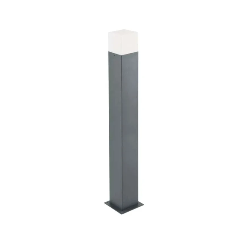 LED Gartenleuchte E27 mit Steckdose, Wegeleuchte, 50 cm Säule, IP44, graphit