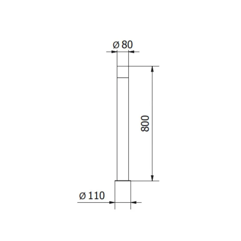 LED Gartenleuchte E27 mit Steckdose, Wegeleuchte, 50 cm Säule, IP44, graphit