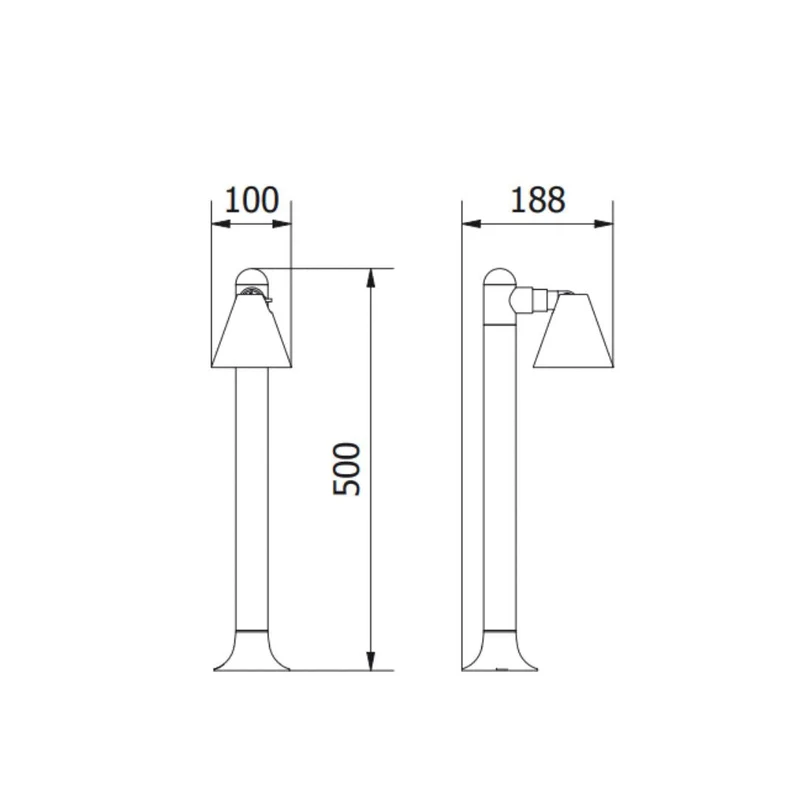 LED Gartenleuchte GU10, Wegeleuchte, 50 cm Säule, IP44, schwarz