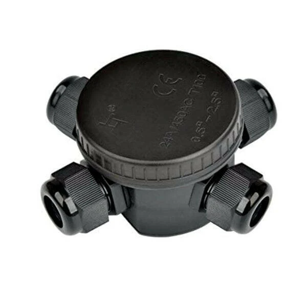 4 Wege Abzweigdose für externe Verkabelung, IP44, 0,5-4mm², 450V/24A, rund