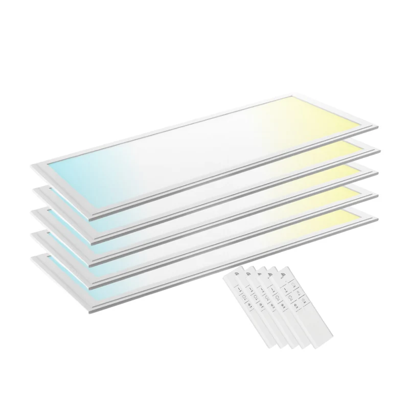 5er Pack LED CCT Panel mit Fernbedienung, 120x30 cm, 36 W, 3600 lm, dimmbar