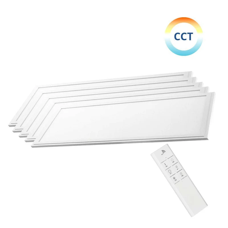 5er Pack LED CCT Panel mit Fernbedienung, 120x30 cm, 36 W, 3600 lm, dimmbar