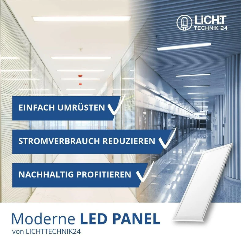 5er Pack LED CCT Panel mit Fernbedienung, 120x30 cm, 36 W, 3600 lm, dimmbar