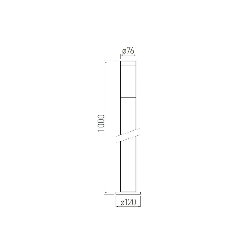 LED Gartenleuchte E27, Wegeleuchte, 100 cm Säule, IP44, Edelstahloptik