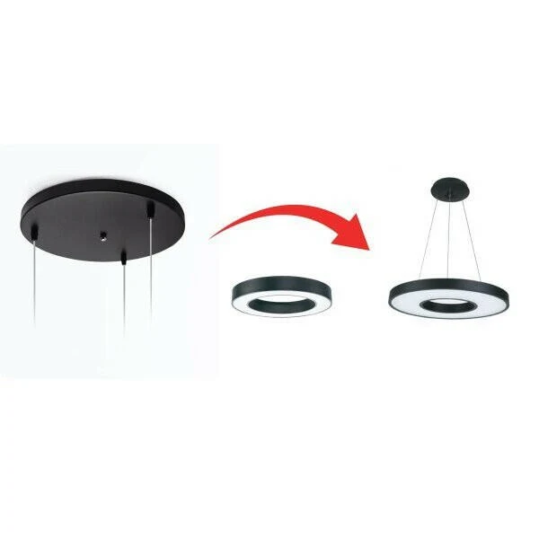 Deckenplatte für Hängeleuchte, schwarz