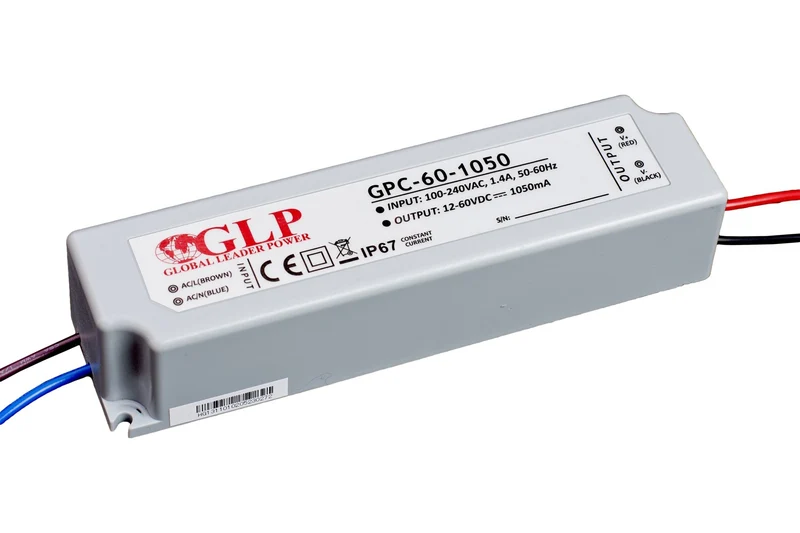 GPC-60: LED-Netzteil, 60 W Serie, IP67, konstant Strom, 9-36 V DC / 1750 mA