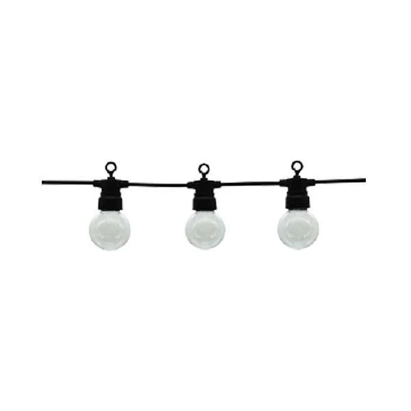 LED-Lichterkette, 10 Leuchtmittel, warmweiß, 8 m, schwarz, mit Aufhängung