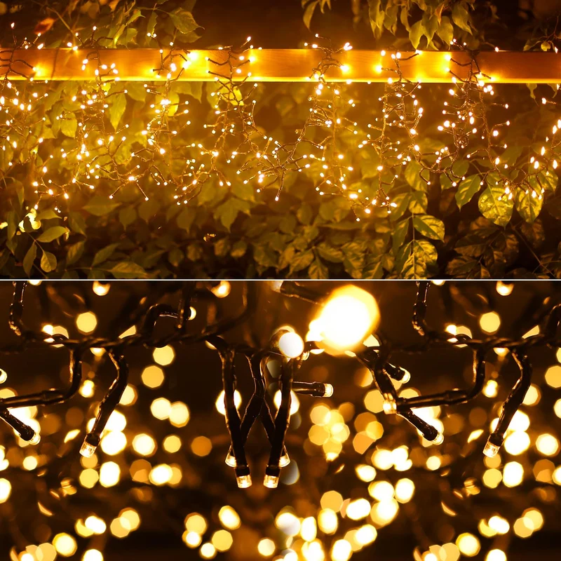 LED-Cluster-Lichterkette, 250er, warmweiß, 10 m