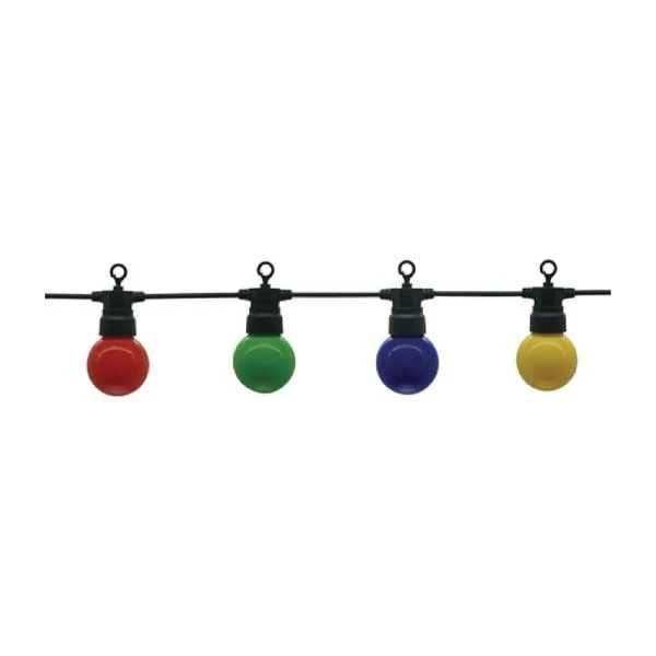 LED-Lichterkette, inkl 20 Leuchtmittel, bunt, 13 m, schwarz, mit Aufhängung