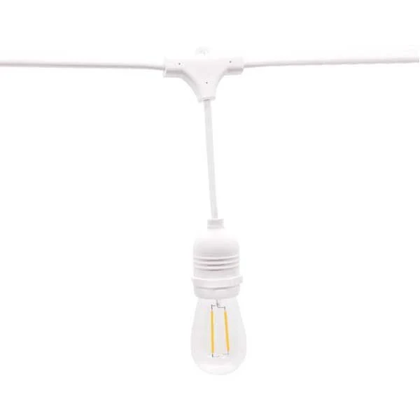 LED-Lichterkette für 15 Leuchtmittel E27, 14 m, weiß