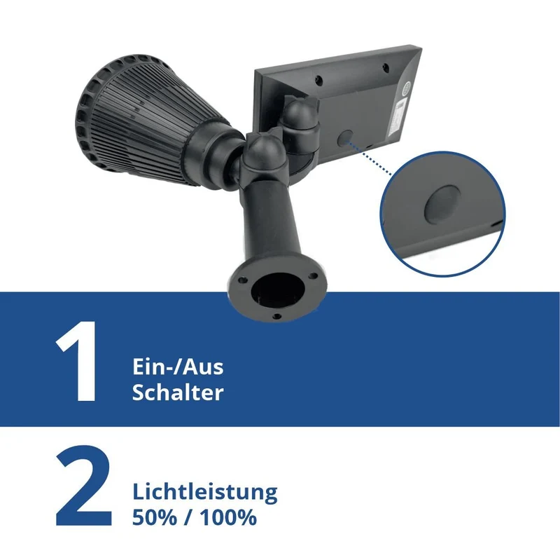 LED Solar-Gartenspot, mit Spieß, 1,5 W, 6000 K, schwarz