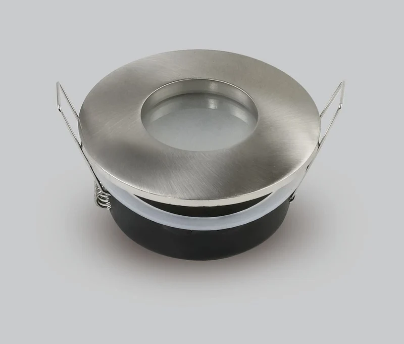 Einbaurahmen für GU10- /MR16-Leuchtmittel, Alu, IP65, rund, Satin Nickel