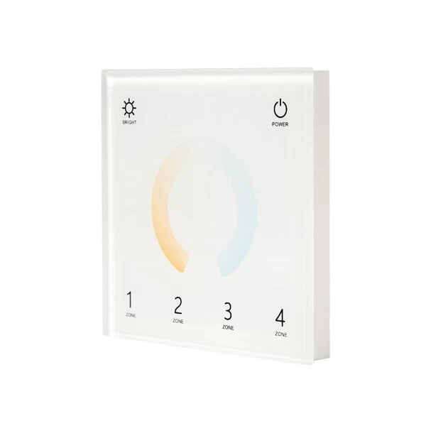 LED DMX-RF 4 Zonen CCT Wandcontroller, weiß