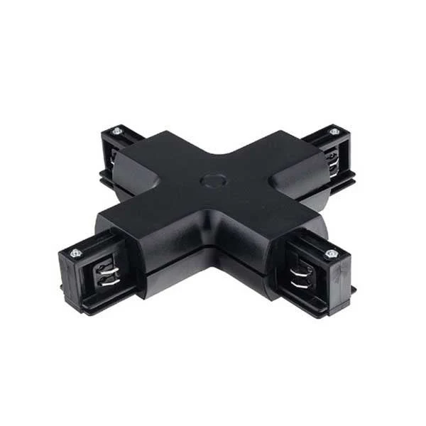 Kreuz-Verbinder für 3Ph. Stromschiene Schwarz