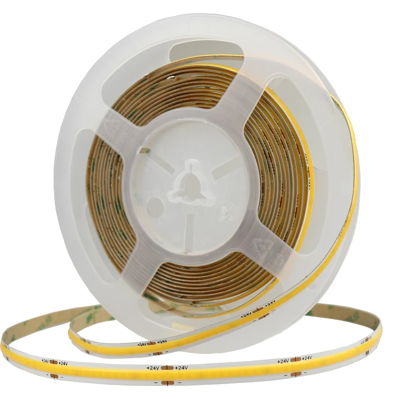 LED COB Leuchtstreifen mit 512 LEDs/m, 12 W/m, 1100 lm/m, Ra: >90, 6000K, 5 m