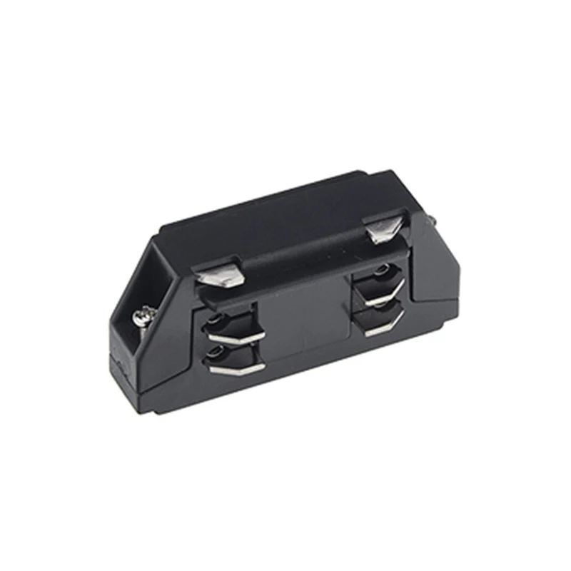Mini-Schienenverbinder mit Einspeisung für 3-Phasen-Schiene, gerade, schwarz