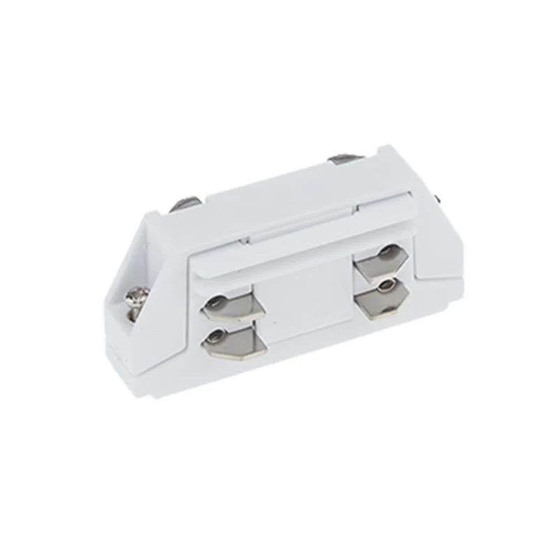 Mini-Schienenverbinder mit Einspeisung für 3-Phasen-Schiene, gerade, weiß