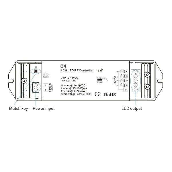 RGB/RGBW Controller 4 Kanal