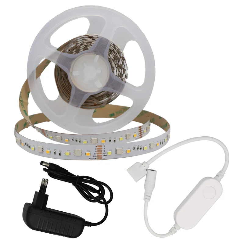 LED-Leuchtstreifen Set, RGBW, 12 V, 5050 + 2835, Netzteil + ALEXA + GOOGLE Home, 2 m